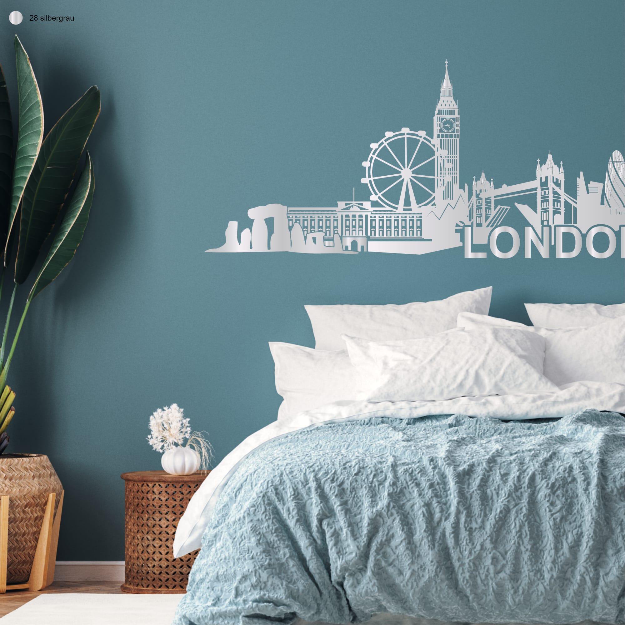 Auf dem Bild ist das Produkt: Wandtattoo Wandbild Skyline London England Wandaufkleber zum Preis von €29.9 abgebildet.
