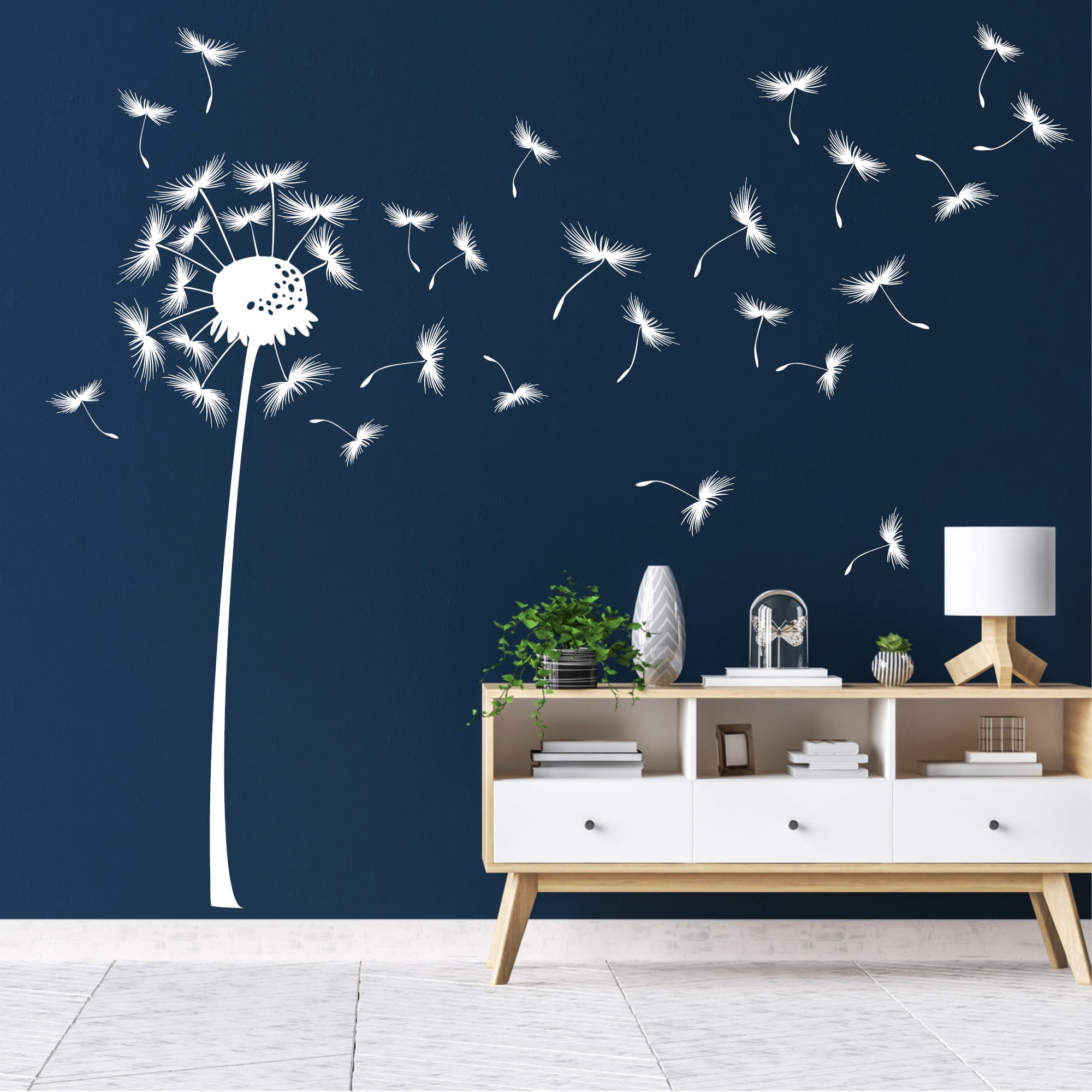 Wandtattoo Pusteblume mit vielen Pollen, Wohndekoration, Gestaltung Wohnung