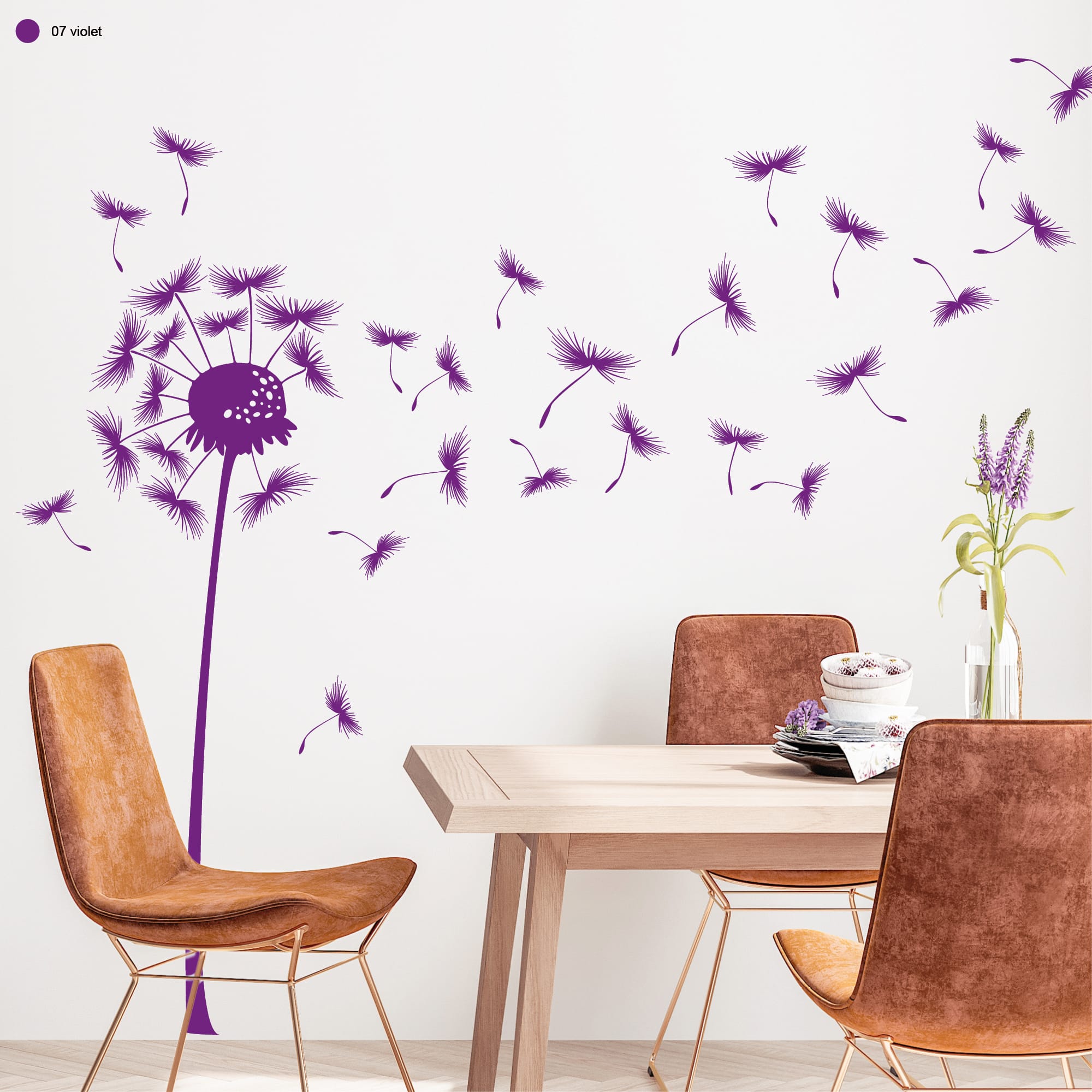 Auf dem Bild ist das Produkt: Wandtattoo Pusteblume mit vielen Pollen, Wohndekoration, Gestaltung Wohnung zum Preis von €27.9 abgebildet.