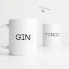 2 bedruckte Tassen Gin und Tonic, Partnertassen, Paartassen, Kaffeetasse schwarz weiß, Geschenk Geburtstag Auf dem Bild ist das Produkt: 2 bedruckte Tassen Gin und Tonic, Partnertassen, Paartassen, Kaffeetasse schwarz weiß, Geschenk Geburtstag zum Preis von €33.8 abgebildet.