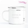 Auf dem Bild ist das Produkt: Campingbecher Emaille Hund Labrador mit Wunschname Emaille Tasse personalisiertes Geschenk zum Preis von €0 abgebildet.