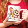 Auf dem Bild ist das Produkt: Tasse aus Keramik oder Kunststoff bedruckt Eule Mädchen Schulkind Schultüte personalisiert mit Wunschnamen zum Preis von €16.9 abgebildet.