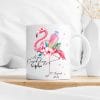 Tasse aus Keramik oder Kunststoff bedruckt Flamingo Schultüte Stifte Blüten personalisiert mit Wunschnamen und Datum Auf dem Bild ist das Produkt: Tasse aus Keramik oder Kunststoff bedruckt Flamingo Schultüte Stifte Blüten personalisiert mit Wunschnamen und Datum zum Preis von €16.9 abgebildet.