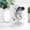 Auf dem Bild ist das Produkt: Bedruckte Kaffeetasse Keramik Zebra Meine innere Mitte Geschenk Geburtstag 330 ml zum Preis von €15.90 abgebildet.