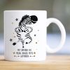 Auf dem Bild ist das Produkt: Bedruckte Kaffeetasse Keramik Zebra Meine innere Mitte Geschenk Geburtstag 330 ml zum Preis von €15.90 abgebildet.