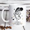 Auf dem Bild ist das Produkt: Bedruckte Kaffeetasse Keramik Zebra Meine innere Mitte Geschenk Geburtstag 330 ml zum Preis von €15.90 abgebildet.