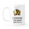 Auf dem Bild ist das Produkt: Bedruckte Kaffeetasse Optimismus Sumsi mit Po spülmaschinenfest Biene Tasse Becher zum Preis von €15.90 abgebildet.