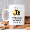 Auf dem Bild ist das Produkt: Bedruckte Kaffeetasse Optimismus Sumsi mit Po spülmaschinenfest Biene Tasse Becher zum Preis von €15.90 abgebildet.