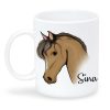 Bedruckte Tasse Becher Pferd personalisiert mit Wunschname Pony Geschenk Mädchen Auf dem Bild ist das Produkt: Bedruckte Tasse Becher Pferd personalisiert mit Wunschname Pony Geschenk Mädchen zum Preis von €17.90 abgebildet.