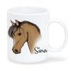 Bedruckte Tasse Becher Pferd personalisiert mit Wunschname Pony Geschenk Mädchen Auf dem Bild ist das Produkt: Bedruckte Tasse Becher Pferd personalisiert mit Wunschname Pony Geschenk Mädchen zum Preis von €17.90 abgebildet.