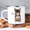 Campingbecher Emaille Hund Chihuahua mit Wunschname Emaille Tasse Auf dem Bild ist das Produkt: Campingbecher Emaille Hund Chihuahua mit Wunschname Emaille Tasse zum Preis von €18.9 abgebildet.