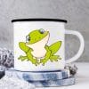 Auf dem Bild ist das Produkt: Campingbecher Emaille Kindertasse Tasse Frosch Heute ist mein Lieblingstag zum Preis von €17.90 abgebildet.