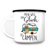 Campingbecher Emaille Mein Weg zum Glück ist campen Wohnwagen Geschenk für Camper Tasse Auf dem Bild ist das Produkt: Campingbecher Emaille Mein Weg zum Glück ist campen Wohnwagen Geschenk für Camper Tasse zum Preis von €18.9 abgebildet.