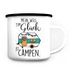Campingbecher Emaille Mein Weg zum Glück ist campen Wohnwagen Geschenk für Camper Tasse Auf dem Bild ist das Produkt: Campingbecher Emaille Mein Weg zum Glück ist campen Wohnwagen Geschenk für Camper Tasse zum Preis von €18.9 abgebildet.