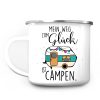Campingbecher Emaille Mein Weg zum Glück ist campen Wohnwagen Geschenk für Camper Tasse Auf dem Bild ist das Produkt: Campingbecher Emaille Mein Weg zum Glück ist campen Wohnwagen Geschenk für Camper Tasse zum Preis von €18.9 abgebildet.