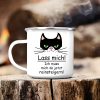 Campingbecher Kindertasse Emaille Katze Lass mich Geschenk Geburtstag Auf dem Bild ist das Produkt: Campingbecher Kindertasse Emaille Katze Lass mich Geschenk Geburtstag zum Preis von €17.90 abgebildet.