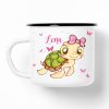 Campingbecher Schildkröte Schildkrötchen personalisiert mit Wunschname Emaille, Geschenk Geburtstag Mädchen Auf dem Bild ist das Produkt: Campingbecher Schildkröte Schildkrötchen personalisiert mit Wunschname Emaille, Geschenk Geburtstag Mädchen zum Preis von €17.90 abgebildet.