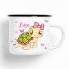 Campingbecher Schildkröte Schildkrötchen personalisiert mit Wunschname Emaille, Geschenk Geburtstag Mädchen Auf dem Bild ist das Produkt: Campingbecher Schildkröte Schildkrötchen personalisiert mit Wunschname Emaille, Geschenk Geburtstag Mädchen zum Preis von €17.90 abgebildet.