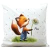 Auf dem Bild ist das Produkt: Deko Kissen Fuchs Pusteblume personalisiert mit Wunschnamen Polyester Geschenk Geburtstag zum Preis von €16.90 abgebildet.