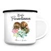 Auf dem Bild ist das Produkt: Emaille Campingbecher Beste Freundinnen mit Wunschnamen Geschenk Geburtstag Freundschaft zum Preis von €18.9 abgebildet.