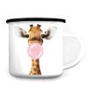 Emaille Campingbecher Giraffe Bubblegum Blase Kaugummiblase Geschenk Camper Auf dem Bild ist das Produkt: Emaille Campingbecher Giraffe Bubblegum Blase Kaugummiblase Geschenk Camper zum Preis von €18.9 abgebildet.