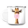 Emaille Campingbecher Giraffe Bubblegum Blase Kaugummiblase Geschenk Camper Auf dem Bild ist das Produkt: Emaille Campingbecher Giraffe Bubblegum Blase Kaugummiblase Geschenk Camper zum Preis von €18.9 abgebildet.