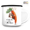 Auf dem Bild ist das Produkt: Emaille Campingbecher Hase Ich mag dich volle Möhre Geschenk Geburtstag Kaffeebecher bedruckt zum Preis von €18.90 abgebildet.