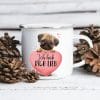 Auf dem Bild ist das Produkt: Emaille Campingbecher Hund Mops Ich hab dich lieb Geschenk Geburtstag zum Preis von €18.9 abgebildet.