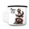 Emaille Campingbecher Waschbär Opas machen die Welt schöner Kaffeetasse Geschenk Vatertag Großvater, Weihnachtsgeschenk Auf dem Bild ist das Produkt: Emaille Campingbecher Waschbär Opas machen die Welt schöner Kaffeetasse Geschenk Vatertag Großvater, Weihnachtsgeschenk zum Preis von €17.90 abgebildet.