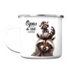 Emaille Campingbecher Waschbär Opas machen die Welt schöner Kaffeetasse Geschenk Vatertag Großvater, Weihnachtsgeschenk Auf dem Bild ist das Produkt: Emaille Campingbecher Waschbär Opas machen die Welt schöner Kaffeetasse Geschenk Vatertag Großvater, Weihnachtsgeschenk zum Preis von €17.90 abgebildet.