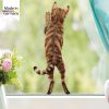 Auf dem Bild ist das Produkt: Fensterbild stehende Katze Rückansicht Fensterdeko Kinderzimmer Kind Osterdeko Frühlingsdeko zum Preis von €13.9 abgebildet.