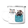 Individueller Emaille Campingbecher Waschbär Geschenk Geburtstag Kindertasse Auf dem Bild ist das Produkt: Individueller Emaille Campingbecher Waschbär Geschenk Geburtstag Kindertasse zum Preis von €18.9 abgebildet.
