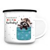 Individueller Emaille Campingbecher Waschbär Geschenk Geburtstag Kindertasse Auf dem Bild ist das Produkt: Individueller Emaille Campingbecher Waschbär Geschenk Geburtstag Kindertasse zum Preis von €18.9 abgebildet.