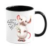Auf dem Bild ist das Produkt: Kaffeetasse Maus Nichts ist so kostbar wie Zeit mit dir, Kaffeebecher, Geschenk Geburtstag, Weihnachtsgeschenk zum Preis von €18.9 abgebildet.