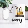 Keramik Tasse bedruckt gelber Bagger Personalisiert Wunschame Kaffeetasse Kaffeebecher Kindertasse 330 ml Auf dem Bild ist das Produkt: Keramik Tasse bedruckt gelber Bagger Personalisiert Wunschame Kaffeetasse Kaffeebecher Kindertasse 330 ml zum Preis von €18.9 abgebildet.