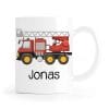 Keramik Tasse bedruckt mit rotem Feuerwehrauto Personalisiert Wunschnamen Kindertasse 330 ml Kaffeetasse Feuerwehr Auf dem Bild ist das Produkt: Keramik Tasse bedruckt mit rotem Feuerwehrauto Personalisiert Wunschnamen Kindertasse 330 ml Kaffeetasse Feuerwehr zum Preis von €18.9 abgebildet.