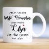 Auf dem Bild ist das Produkt: Keramik Tasse Beste Freundin personalisiert mit Wunschnamen, Geschenk Geburtstag beste Freundin zum Preis von €17.90 abgebildet.