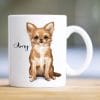 Keramiktasse bedruckt Hund Chihuahua mit Wunschnamen Kaffeetasse personalisiert Geschenk Geburtstag 330 ml Auf dem Bild ist das Produkt: Keramiktasse bedruckt Hund Chihuahua mit Wunschnamen Kaffeetasse personalisiert Geschenk Geburtstag 330 ml zum Preis von €18.9 abgebildet.