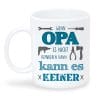 Auf dem Bild ist das Produkt: Keramiktasse bedruckt Wenn Papa oder Opa es nicht reparieren kann Geschenk Geburtstag Vatertag 330ml zum Preis von €15.90 abgebildet.