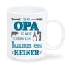 Auf dem Bild ist das Produkt: Keramiktasse bedruckt Wenn Papa oder Opa es nicht reparieren kann Geschenk Geburtstag Vatertag 330ml zum Preis von €15.90 abgebildet.