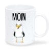 Keramiktasse Möwe Moin maritim Geschenkidee Geburtstag Kaffeetasse 330 ml Auf dem Bild ist das Produkt: Keramiktasse Möwe Moin maritim Geschenkidee Geburtstag Kaffeetasse 330 ml zum Preis von €15.90 abgebildet.