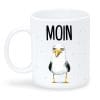 Keramiktasse Möwe Moin maritim Geschenkidee Geburtstag Kaffeetasse 330 ml Auf dem Bild ist das Produkt: Keramiktasse Möwe Moin maritim Geschenkidee Geburtstag Kaffeetasse 330 ml zum Preis von €15.90 abgebildet.