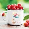Kindertasse Campingbecher Emaille Hase mit Luftballons Geschenk Geburtstag personalisiert mit Wunschnamen Auf dem Bild ist das Produkt: Kindertasse Campingbecher Emaille Hase mit Luftballons Geschenk Geburtstag personalisiert mit Wunschnamen zum Preis von €18.9 abgebildet.