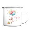Kindertasse Campingbecher Emaille Maus mit Luftballons Geschenk personalisiert mit Wunschnamen Auf dem Bild ist das Produkt: Kindertasse Campingbecher Emaille Maus mit Luftballons Geschenk personalisiert mit Wunschnamen zum Preis von €18.9 abgebildet.