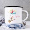 Kindertasse Campingbecher Emaille Maus mit Luftballons Geschenk personalisiert mit Wunschnamen Auf dem Bild ist das Produkt: Kindertasse Campingbecher Emaille Maus mit Luftballons Geschenk personalisiert mit Wunschnamen zum Preis von €18.9 abgebildet.
