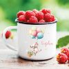 Kindertasse Campingbecher Emaille Maus mit Luftballons Geschenk personalisiert mit Wunschnamen Auf dem Bild ist das Produkt: Kindertasse Campingbecher Emaille Maus mit Luftballons Geschenk personalisiert mit Wunschnamen zum Preis von €18.9 abgebildet.
