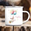 Kindertasse Campingbecher Emaille Maus mit Luftballons Geschenk personalisiert mit Wunschnamen Auf dem Bild ist das Produkt: Kindertasse Campingbecher Emaille Maus mit Luftballons Geschenk personalisiert mit Wunschnamen zum Preis von €18.9 abgebildet.
