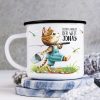Kindertasse Emaille Becher Katze angeln Angel personalisiert mit Wunschname Auf dem Bild ist das Produkt: Kindertasse Emaille Becher Katze angeln Angel personalisiert mit Wunschname zum Preis von €18.9 abgebildet.
