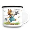 Kindertasse Emaille Becher Katze angeln Angel personalisiert mit Wunschname Auf dem Bild ist das Produkt: Kindertasse Emaille Becher Katze angeln Angel personalisiert mit Wunschname zum Preis von €18.9 abgebildet.