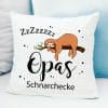 Kissen Faultier Opas Schnarchecke Polyester 40×40 cm Geschenk Geburtstag Großvater Auf dem Bild ist das Produkt: Kissen Faultier Opas Schnarchecke Polyester 40×40 cm Geschenk Geburtstag Großvater zum Preis von €11.90 abgebildet.